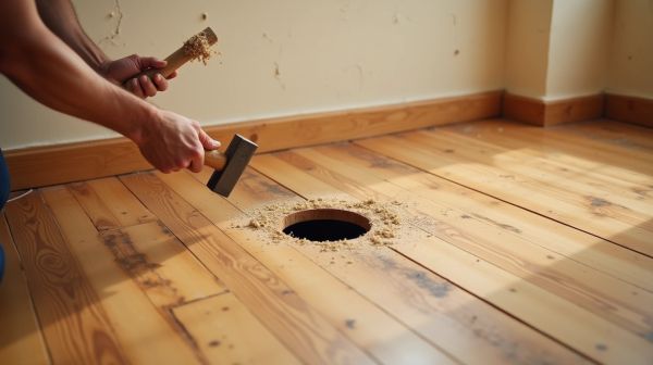 Réparer un trou dans un parquet pour un sol impeccable